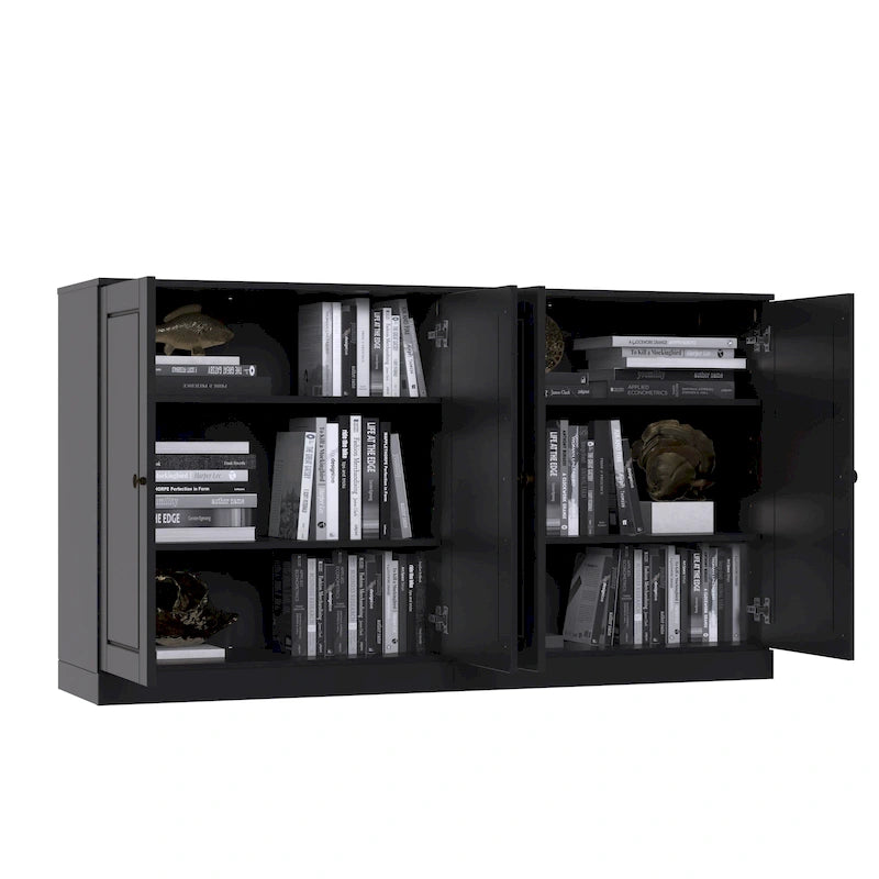 100% Solid Wood Sideboard with Glass or Solid Wood Doors by - 64 x 35.75
