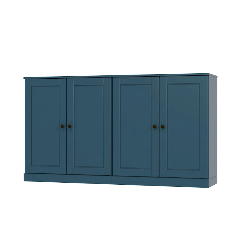 100% Solid Wood Sideboard with Glass or Solid Wood Doors by - 64 x 35.75