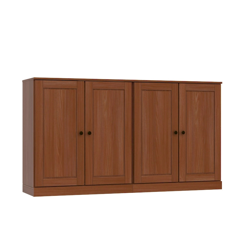 100% Solid Wood Sideboard with Glass or Solid Wood Doors by - 64 x 35.75