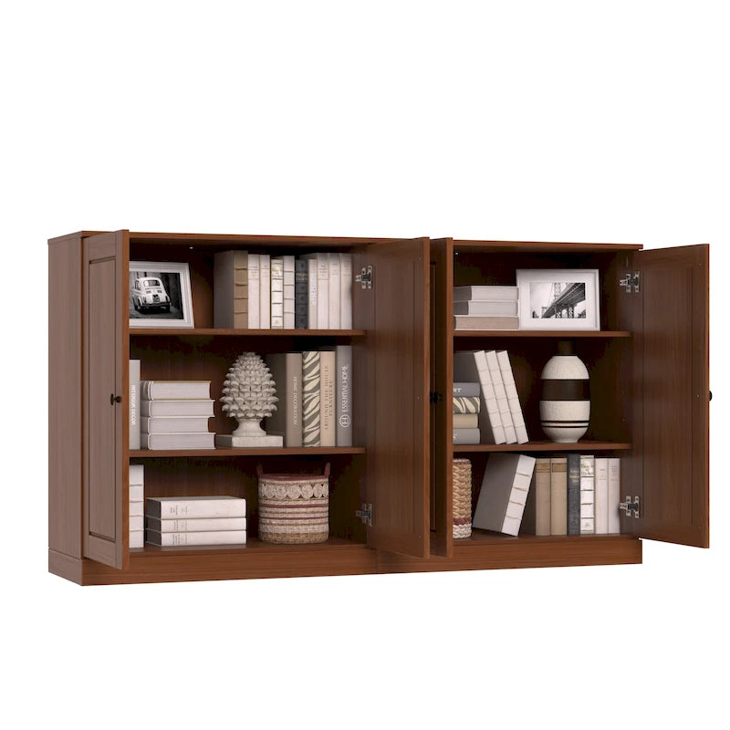 100% Solid Wood Sideboard with Glass or Solid Wood Doors by - 64 x 35.75