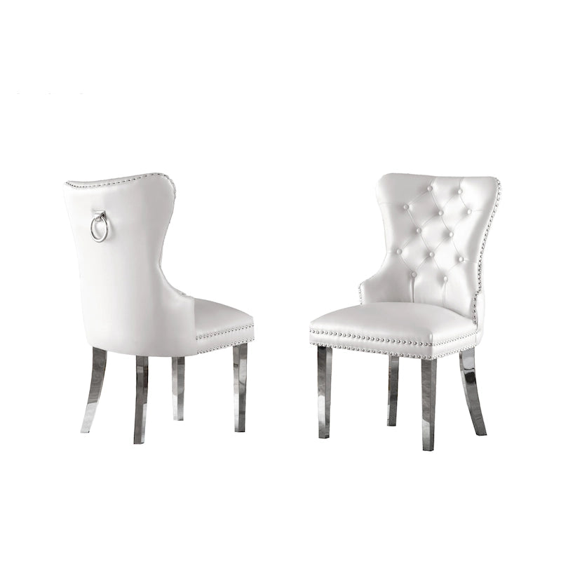 Juego de 2 sillas de comedor con capitoné de botones
