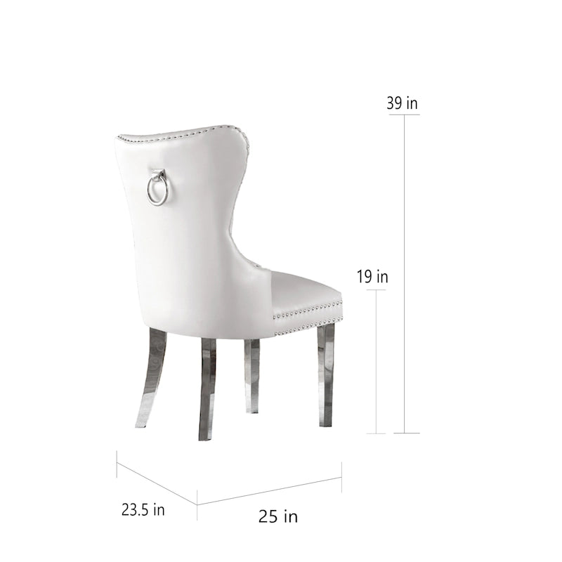 Juego de 2 sillas de comedor con capitoné de botones