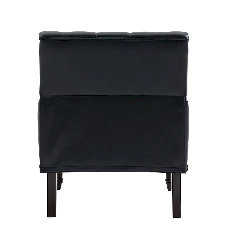 Tufted Vegan Leather Accent Chairs Armchairs with Nailhead Trim