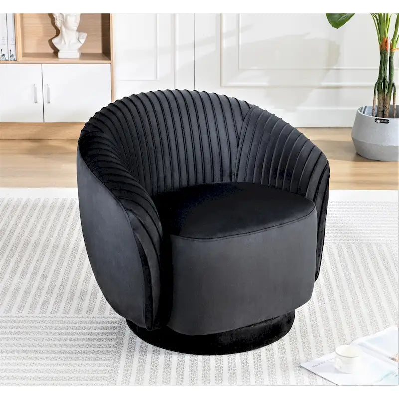 Small Velvet Swivel Barrel Chair