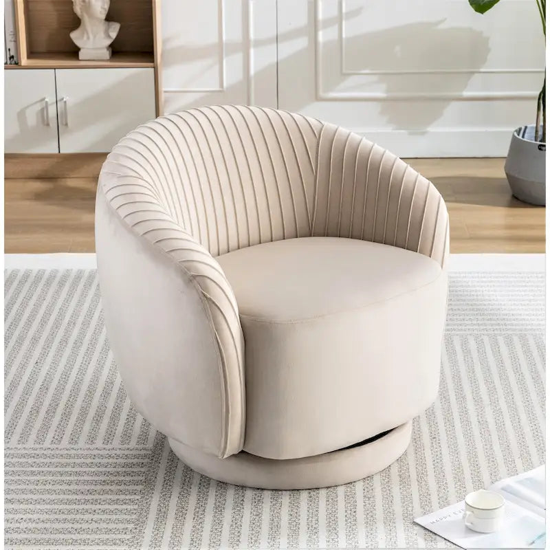 Small Velvet Swivel Barrel Chair
