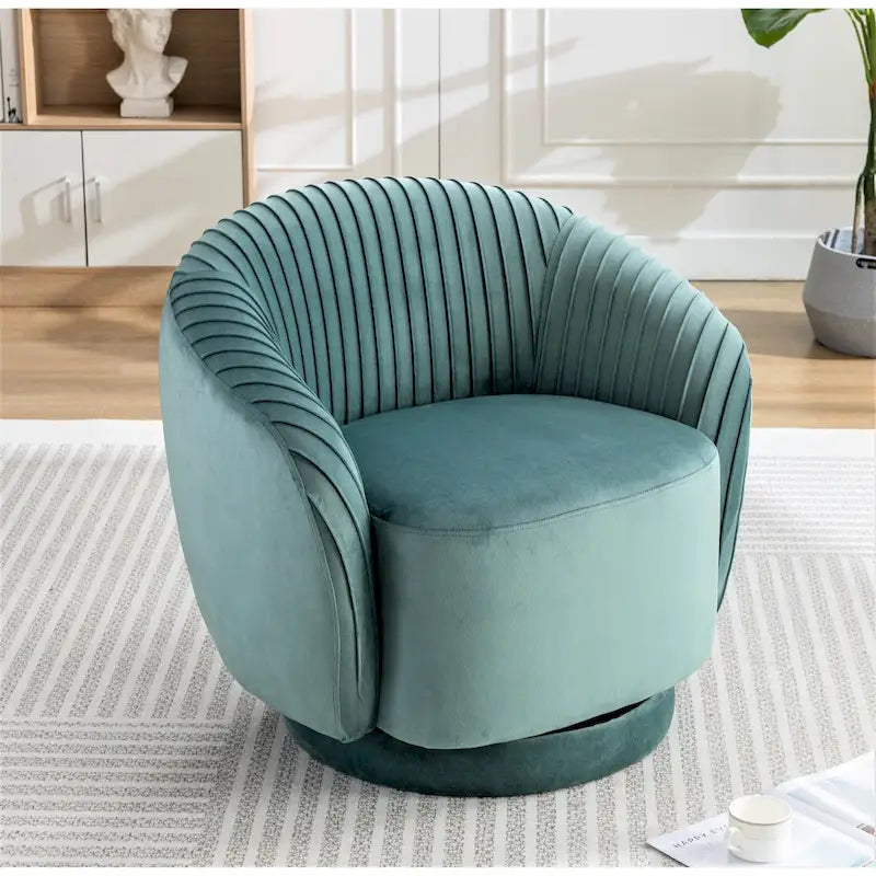 Small Velvet Swivel Barrel Chair