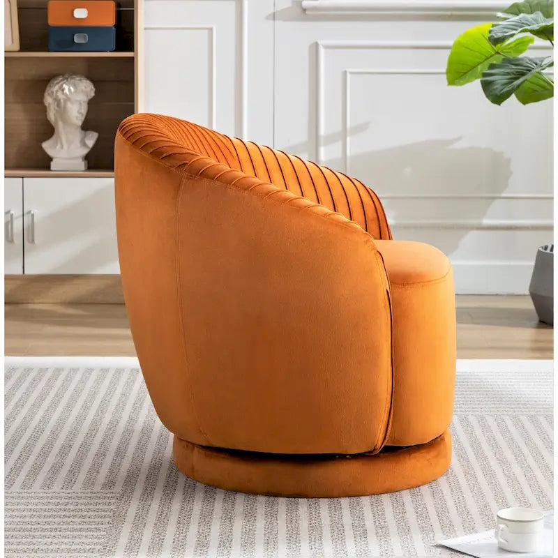 Small Velvet Swivel Barrel Chair