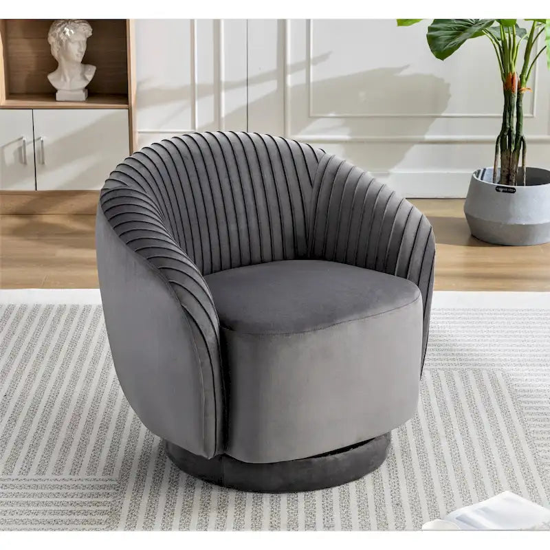 Small Velvet Swivel Barrel Chair