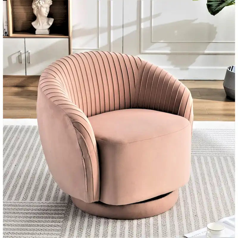 Small Velvet Swivel Barrel Chair