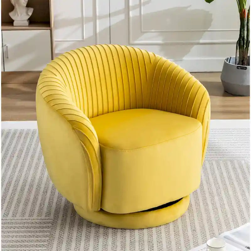 Small Velvet Swivel Barrel Chair