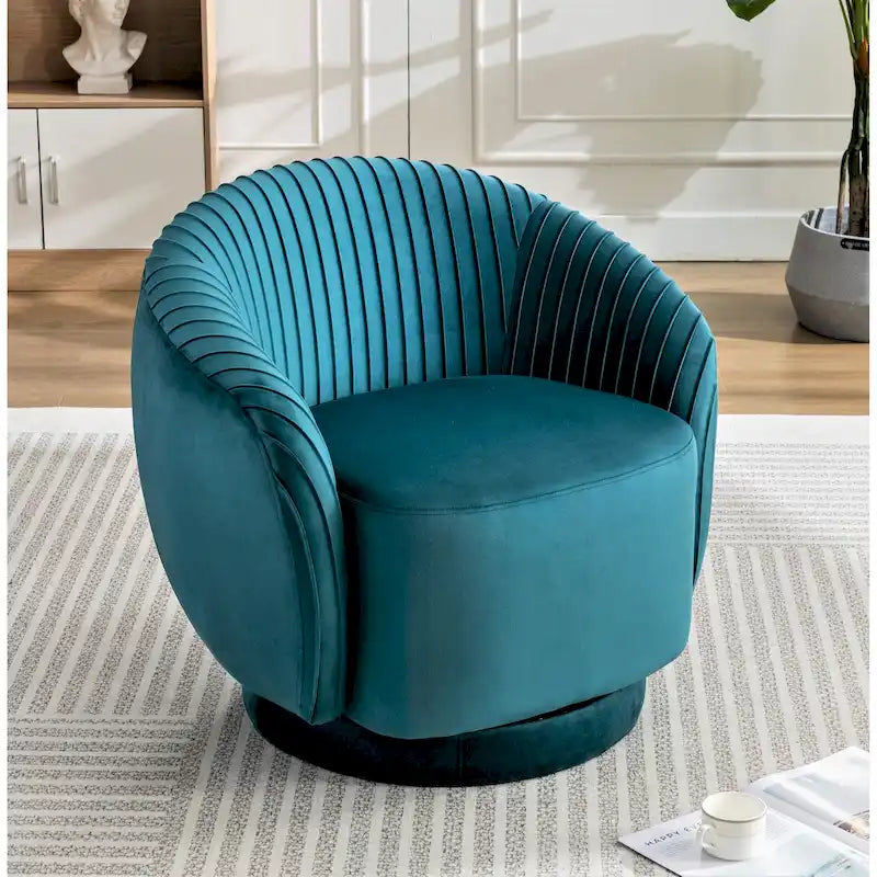 Small Velvet Swivel Barrel Chair