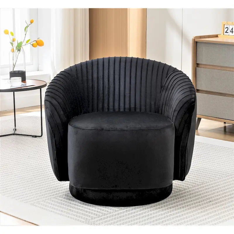 Small Velvet Swivel Barrel Chair