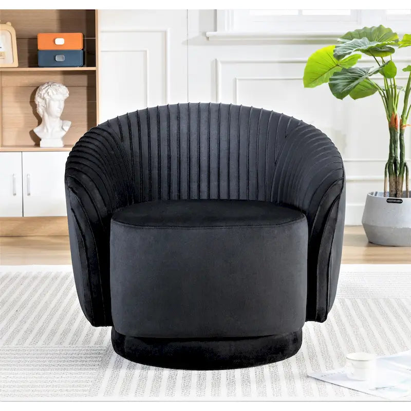 Small Velvet Swivel Barrel Chair