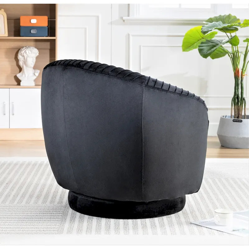 Small Velvet Swivel Barrel Chair