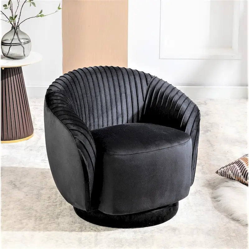 Small Velvet Swivel Barrel Chair