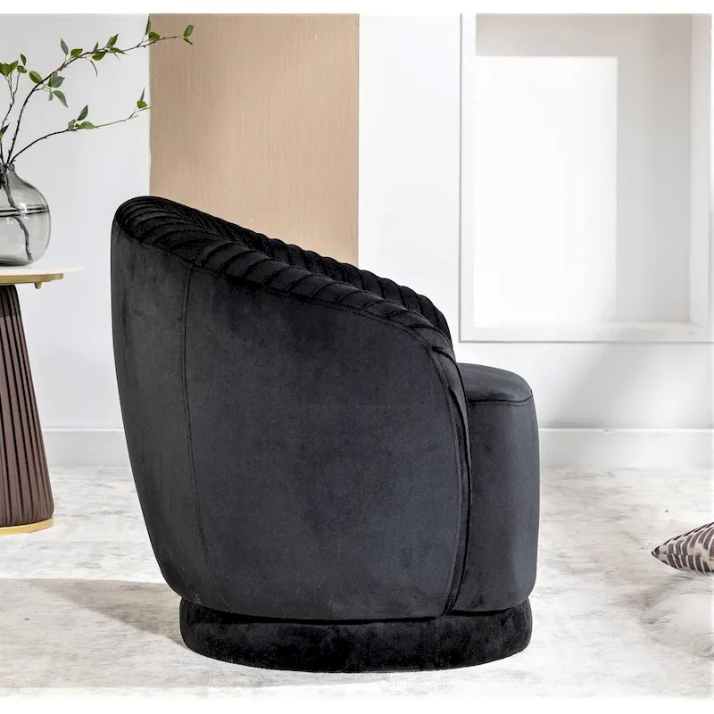 Small Velvet Swivel Barrel Chair