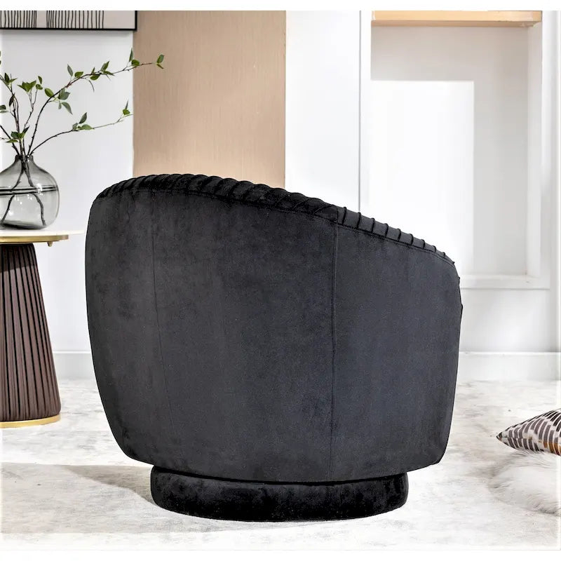 Small Velvet Swivel Barrel Chair