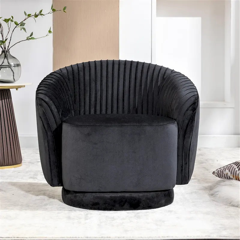 Small Velvet Swivel Barrel Chair