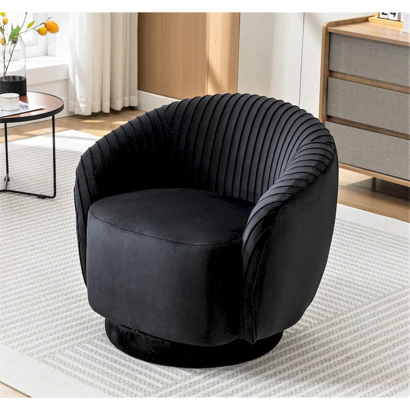 Small Velvet Swivel Barrel Chair