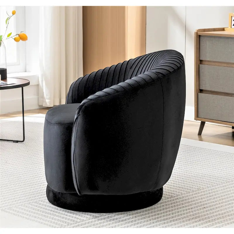 Small Velvet Swivel Barrel Chair