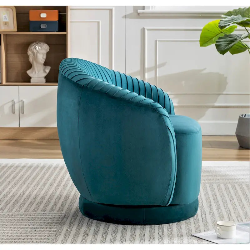 Small Velvet Swivel Barrel Chair