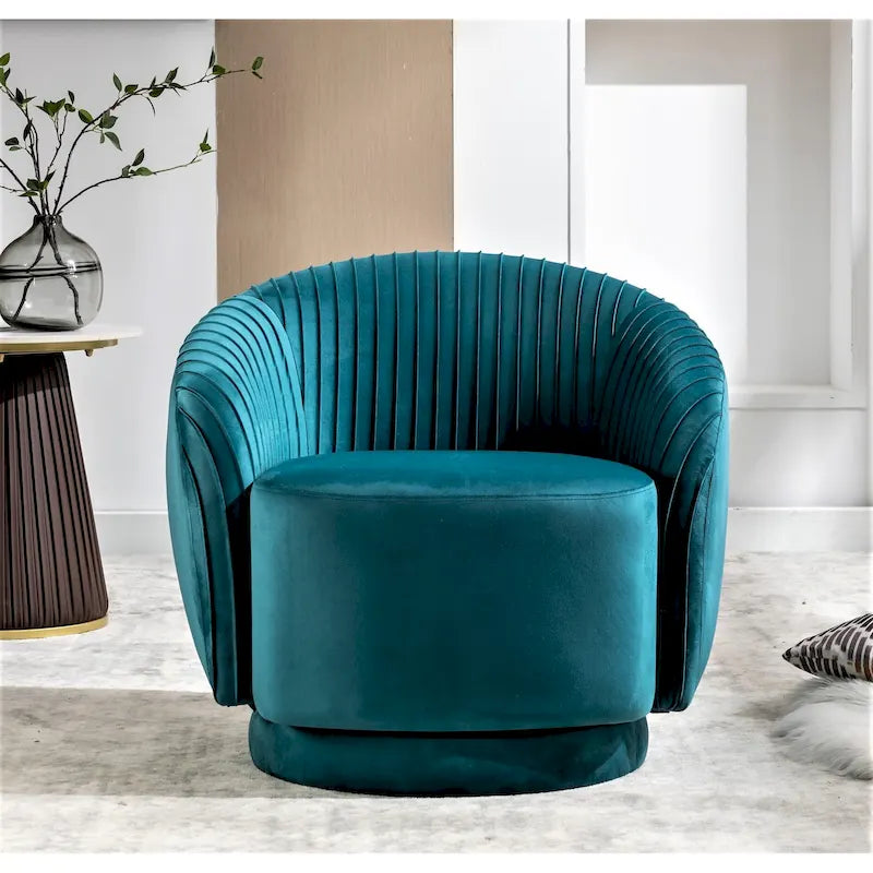 Small Velvet Swivel Barrel Chair