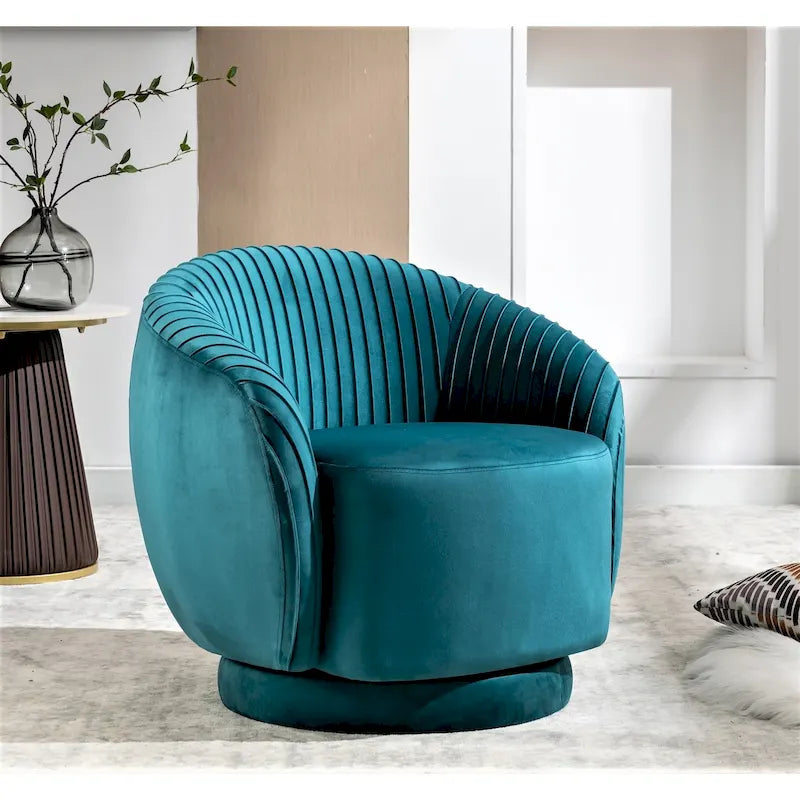 Small Velvet Swivel Barrel Chair