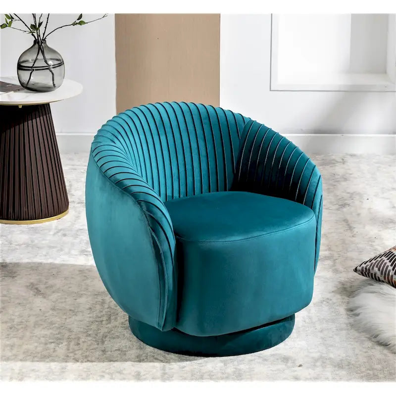 Small Velvet Swivel Barrel Chair