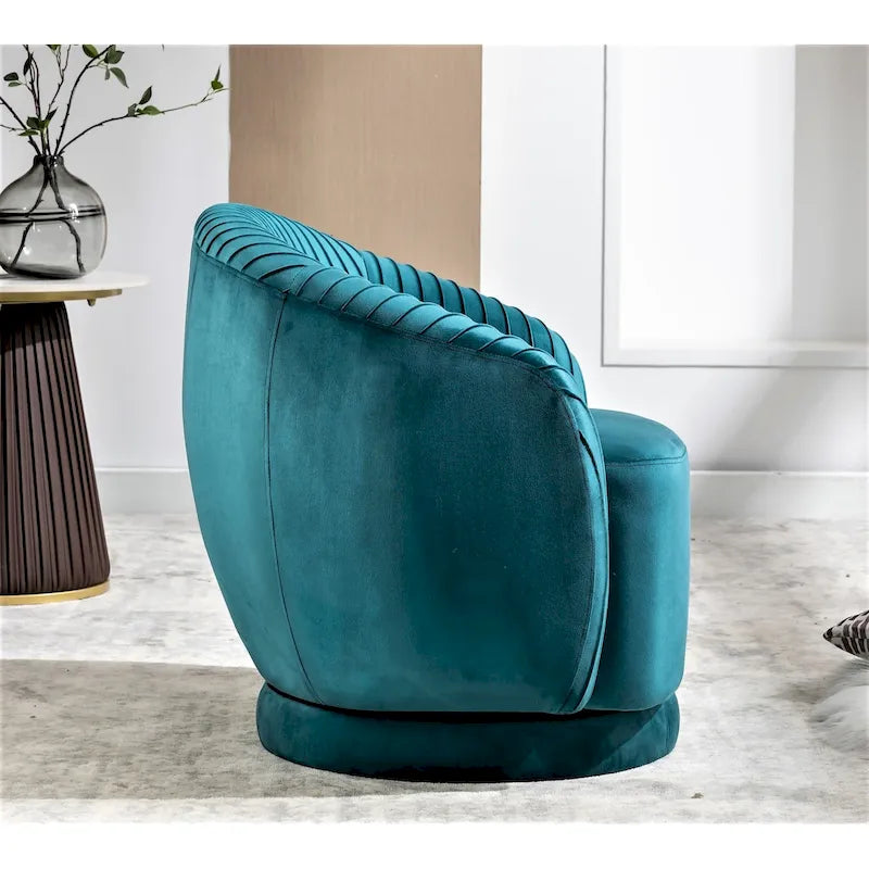 Small Velvet Swivel Barrel Chair