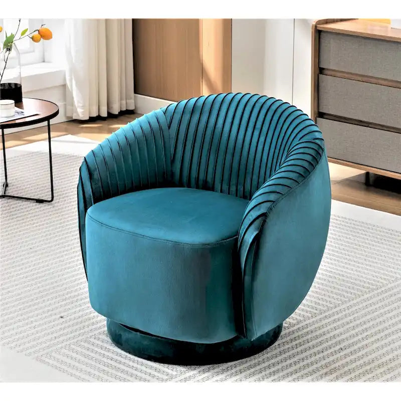 Small Velvet Swivel Barrel Chair
