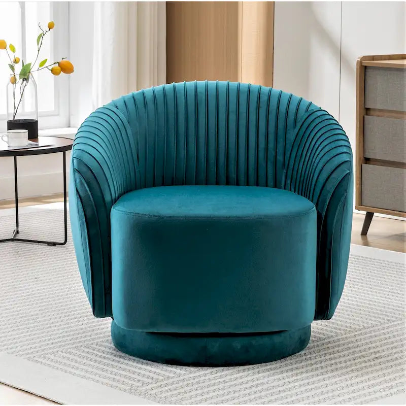 Small Velvet Swivel Barrel Chair