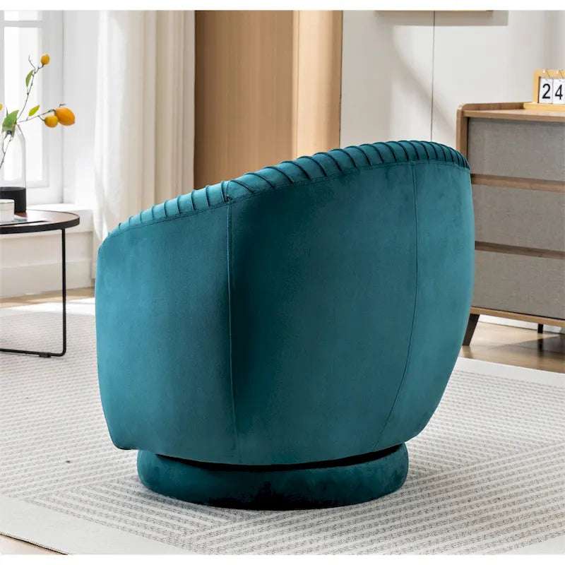 Small Velvet Swivel Barrel Chair