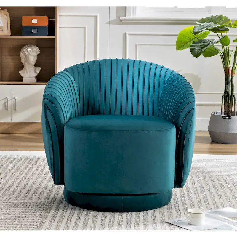 Small Velvet Swivel Barrel Chair
