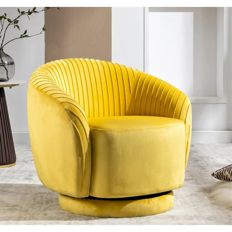 Small Velvet Swivel Barrel Chair