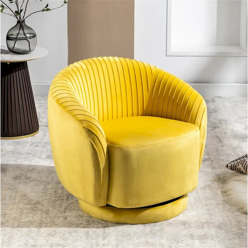 Small Velvet Swivel Barrel Chair