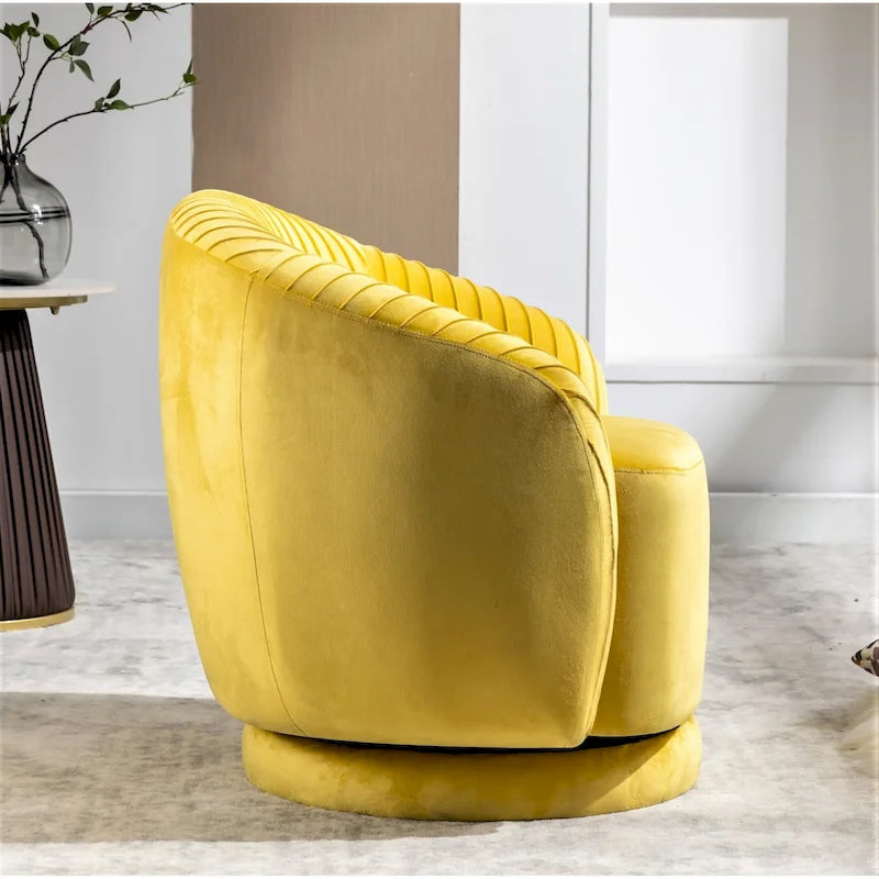 Small Velvet Swivel Barrel Chair