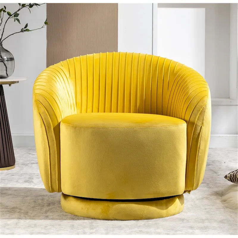 Small Velvet Swivel Barrel Chair