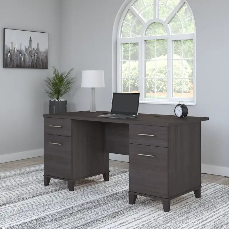 60W Office Computer Desk with Drawers
