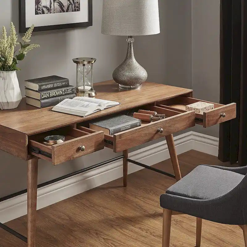 Wood 3-drawer Writing Desk by