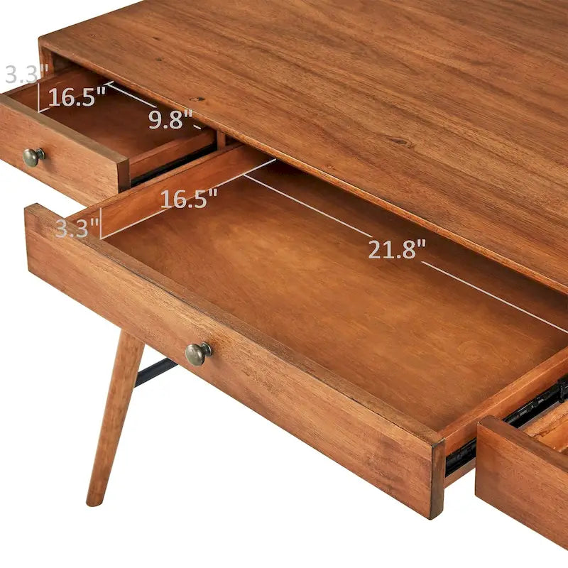 Wood 3-drawer Writing Desk by