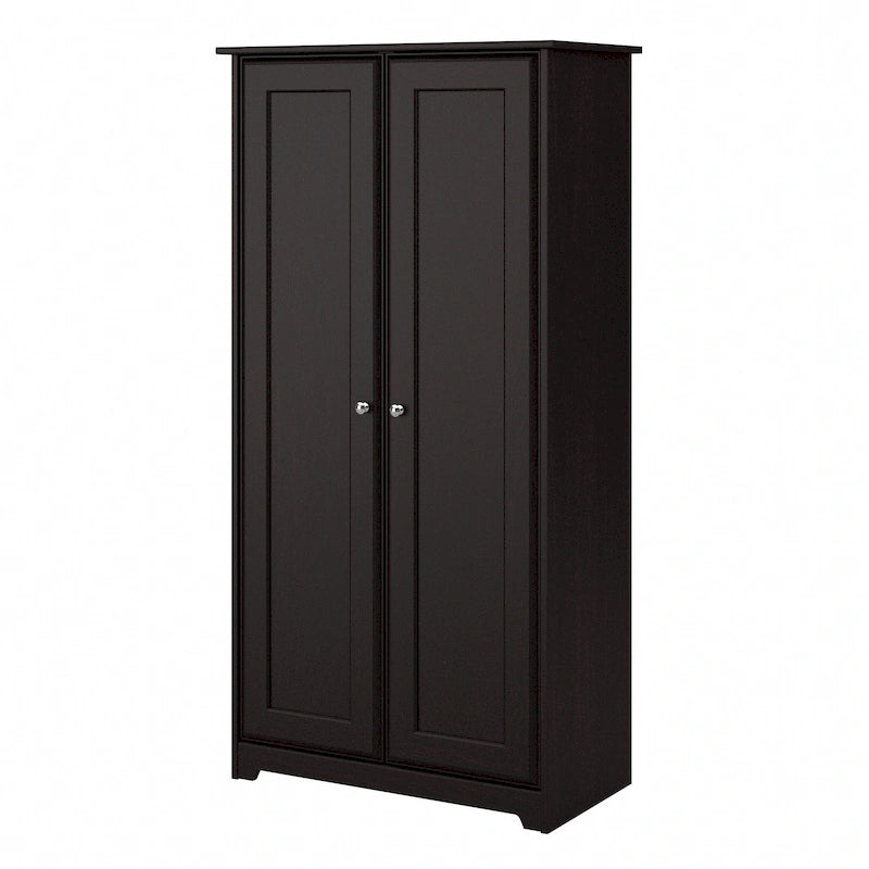 Espresso Oak Tall Storage Cabinet with Doors - 31.38L x 16.30W x 61.14H