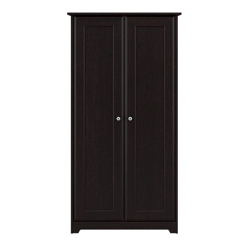 Espresso Oak Tall Storage Cabinet with Doors - 31.38L x 16.30W x 61.14H