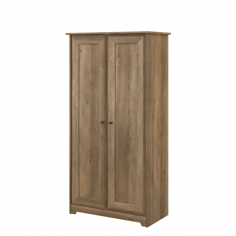 Espresso Oak Tall Storage Cabinet with Doors - 31.38L x 16.30W x 61.14H