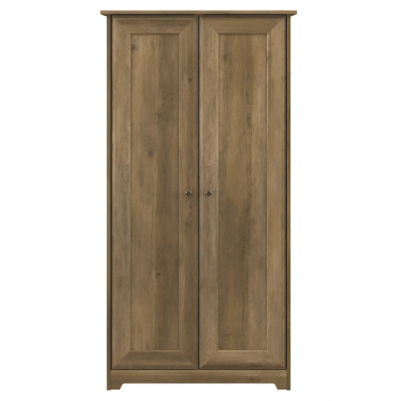 Espresso Oak Tall Storage Cabinet with Doors - 31.38L x 16.30W x 61.14H