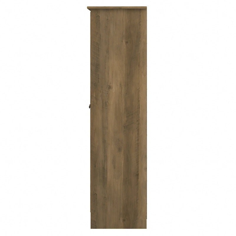 Espresso Oak Tall Storage Cabinet with Doors - 31.38L x 16.30W x 61.14H