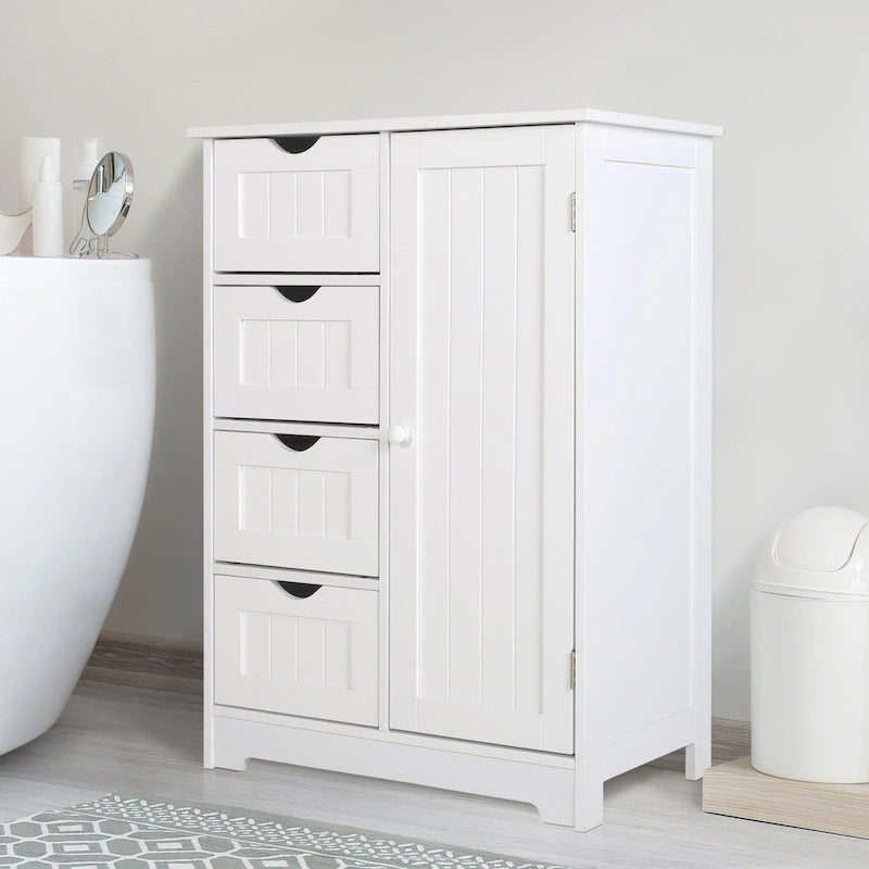 Bathroom Floor Storage Cabinet with 4 Drawers