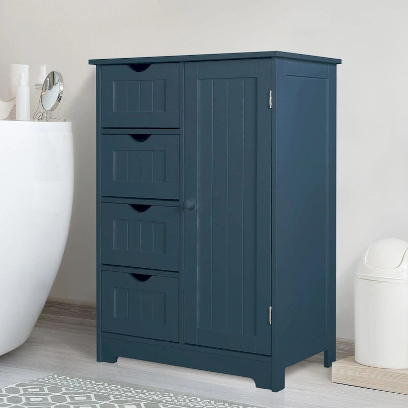 Bathroom Floor Storage Cabinet with 4 Drawers