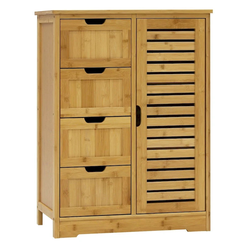 Bathroom Floor Storage Cabinet with 4 Drawers