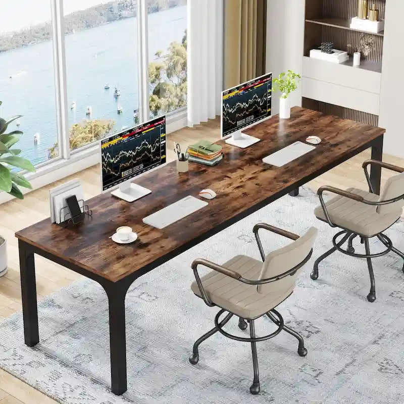 78.74 inch Extra Long 2 Person Double Computer Desk for Home Office