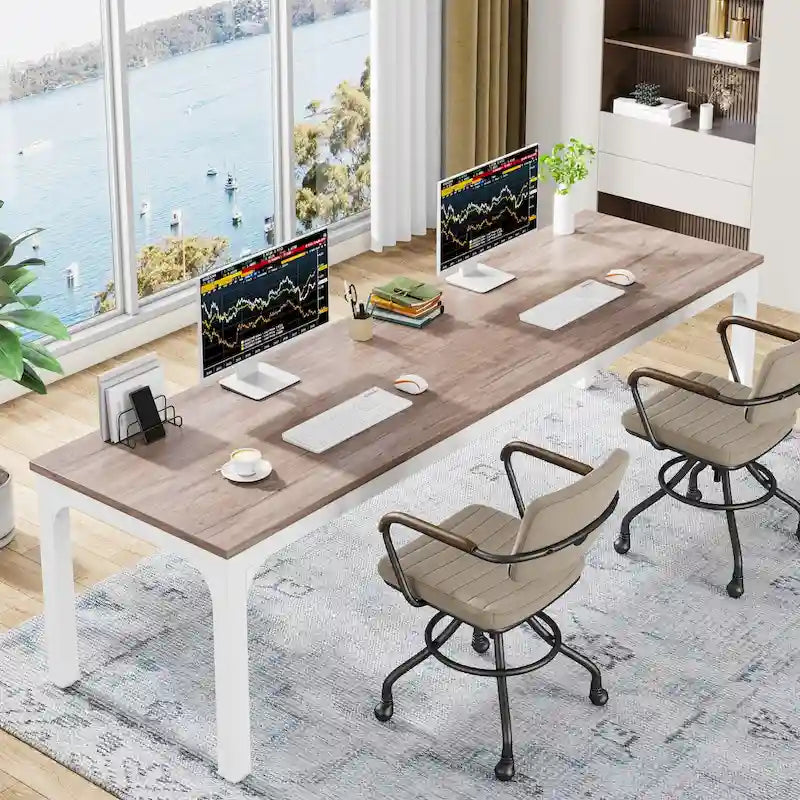 78.74 inch Extra Long 2 Person Double Computer Desk for Home Office